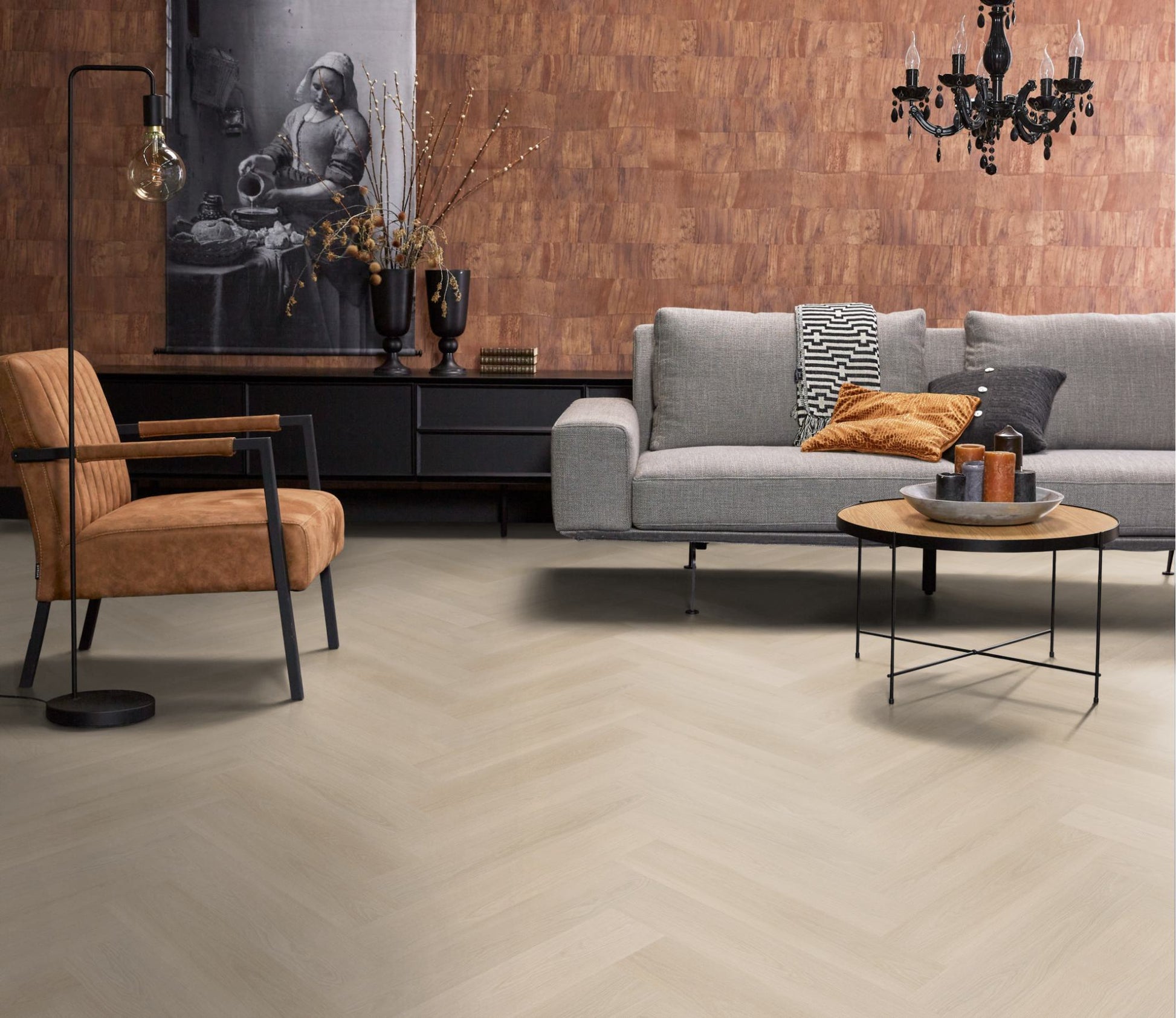 Floorlife YUP XL Brentford Beige Walvisgraat EVC - Dryback PVC - 7050100119 - Solza.nl