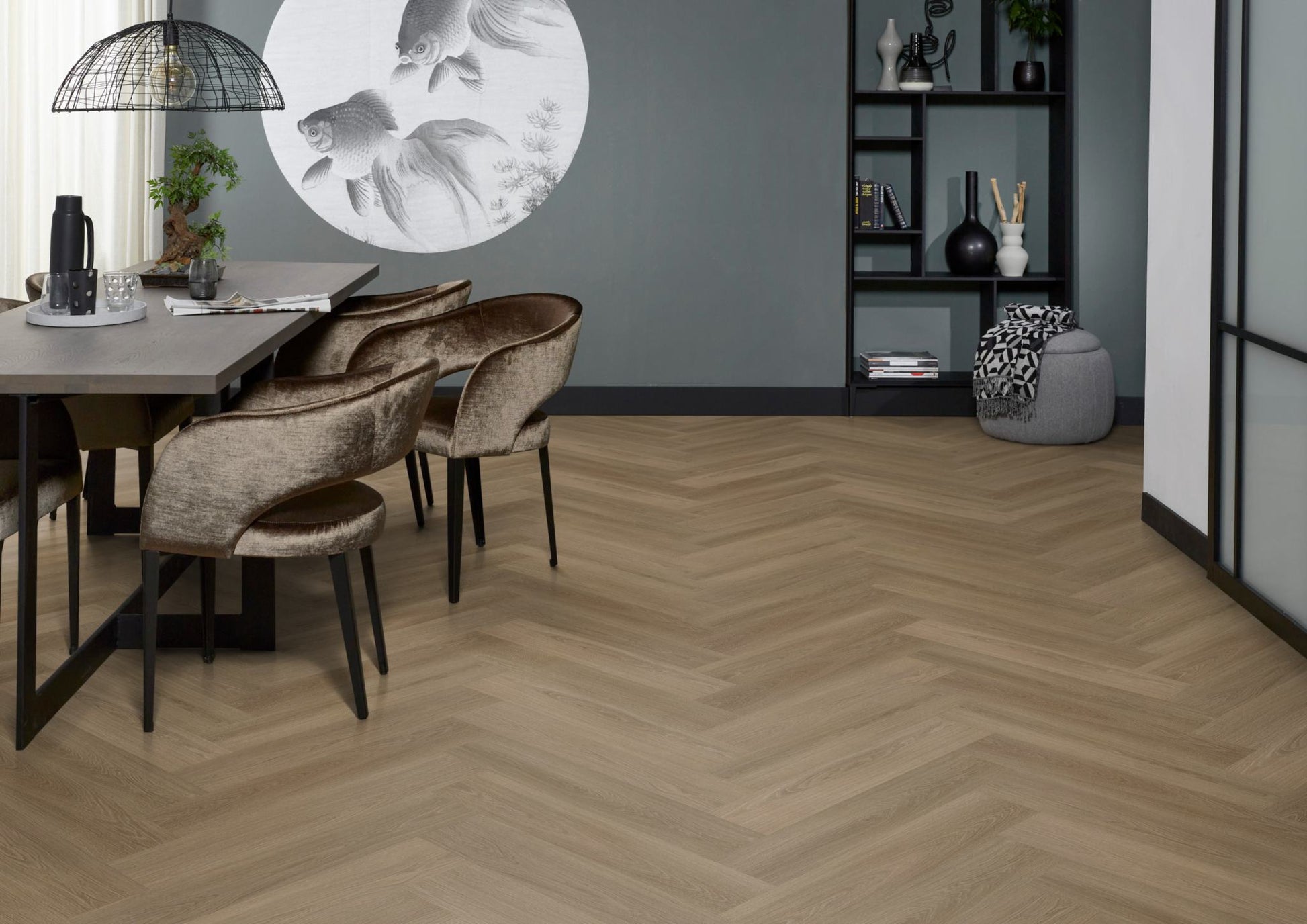 Floorlife YUP XL Brentford Dark Oak Walvisgraat EVC - Dryback PVC - 7050100419 - Solza.nl