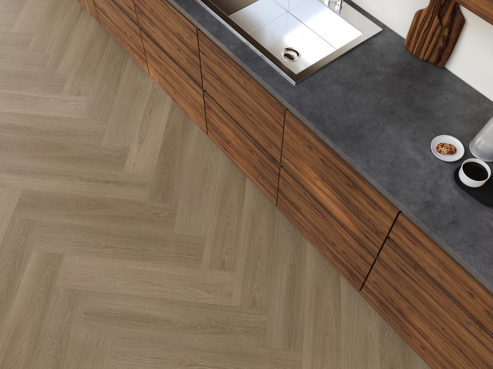 Floorlife YUP XL Brentford Dark Oak Walvisgraat EVC - Dryback PVC - 7050100419 - Solza.nl