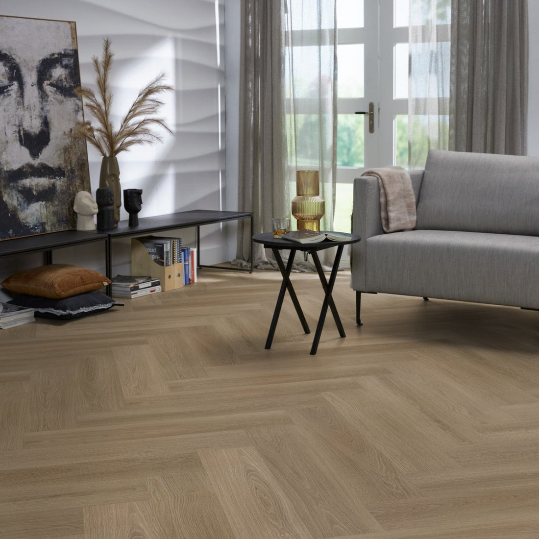 Floorlife YUP XL Brentford Dark Oak Walvisgraat EVC - Dryback PVC - 7050100419 - Solza.nl