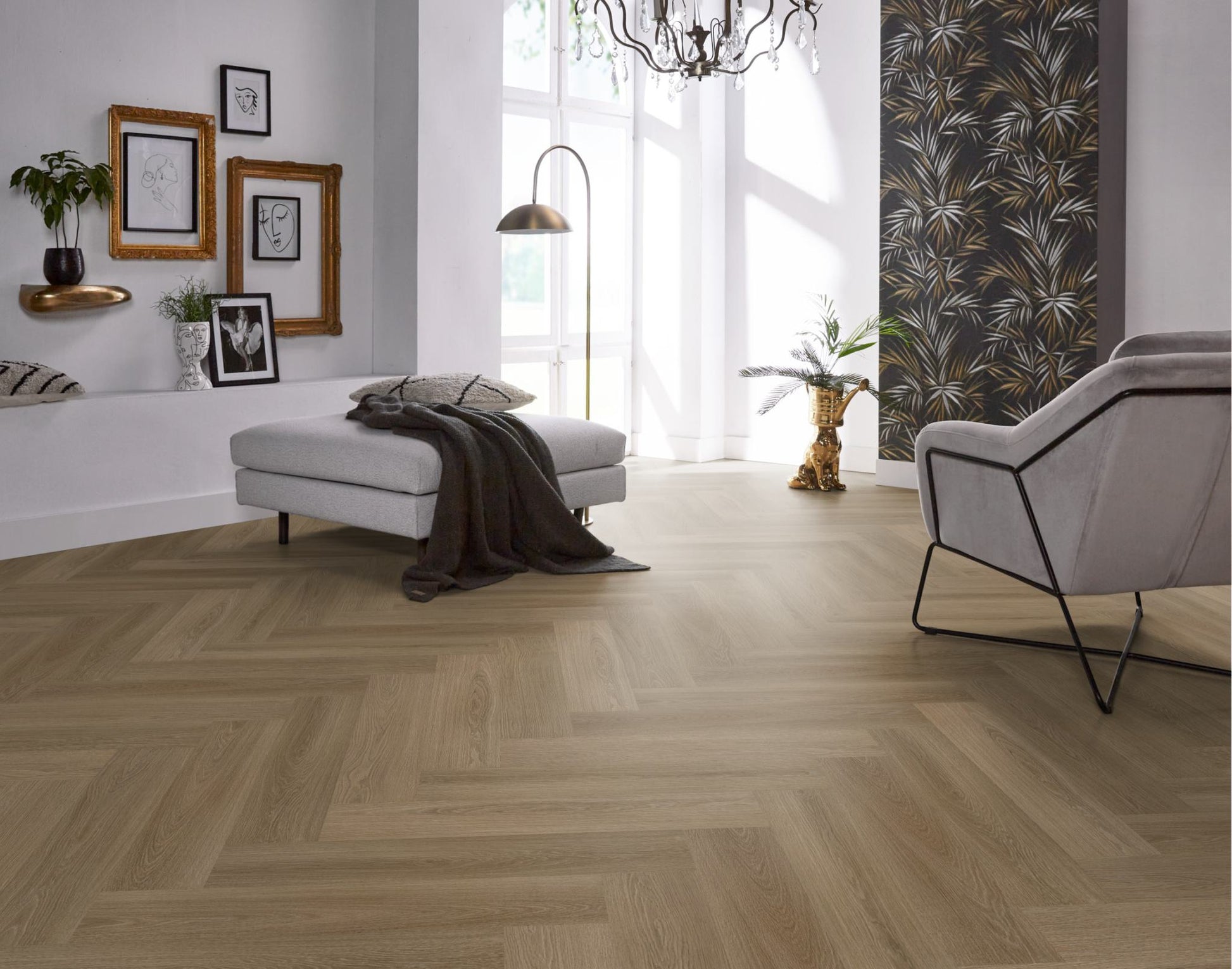 Floorlife YUP XL Brentford Dark Oak Walvisgraat EVC - Dryback PVC - 7050100419 - Solza.nl