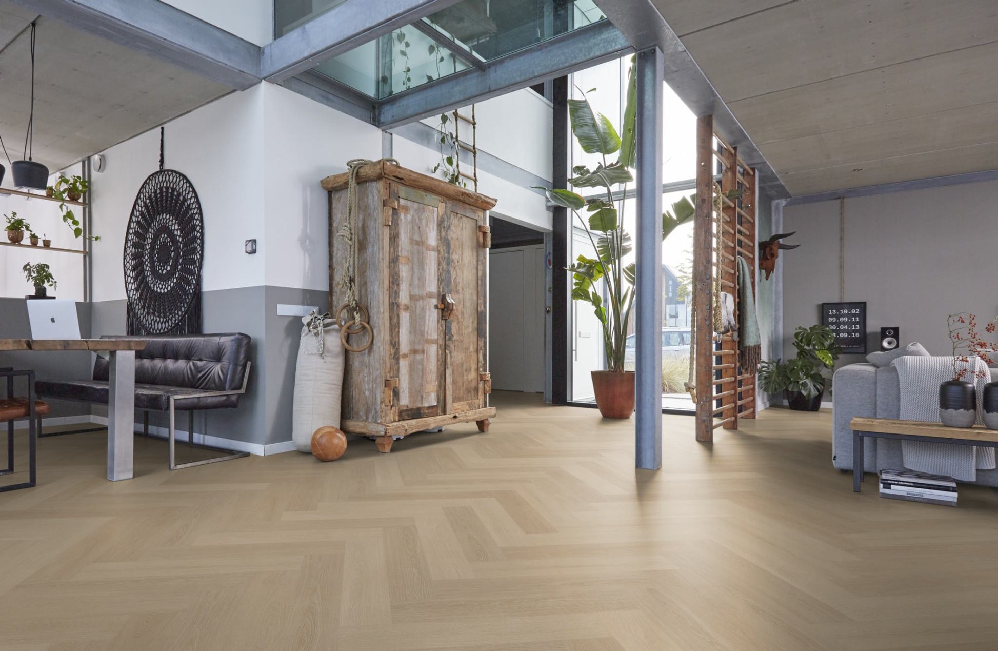 Floorlife YUP XL Brentford Natural Walvisgraat EVC - Dryback PVC - 7050100219 - Solza.nl