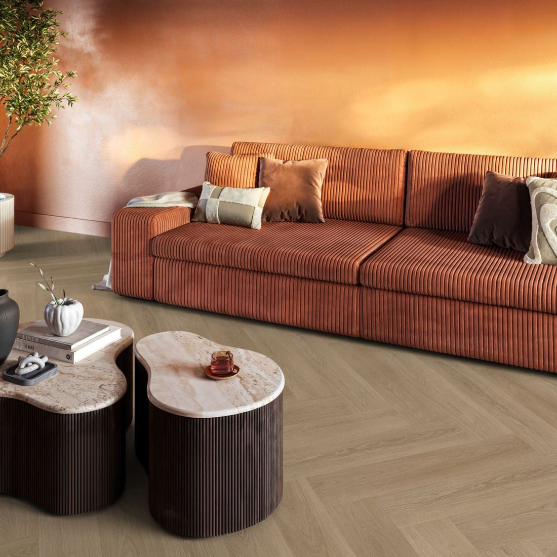 Floorlife YUP XL Brentford Warm Oak Walvisgraat EVC - Click PVC SRC - 7051200319 - Solza.nl
