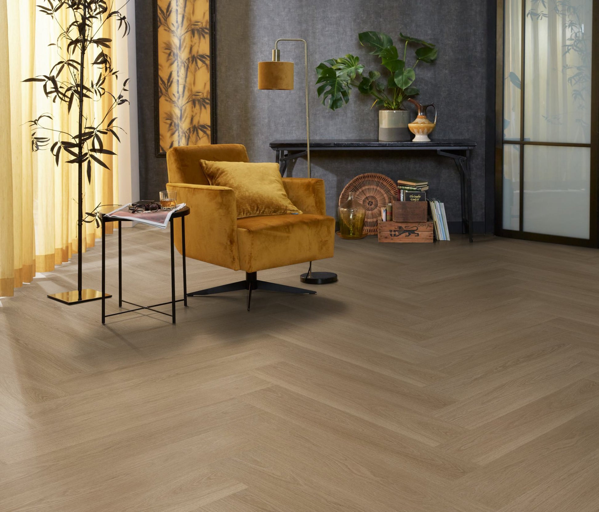 Floorlife YUP XL Brentford Warm Oak Walvisgraat EVC - Dryback PVC - 7050100319 - Solza.nl