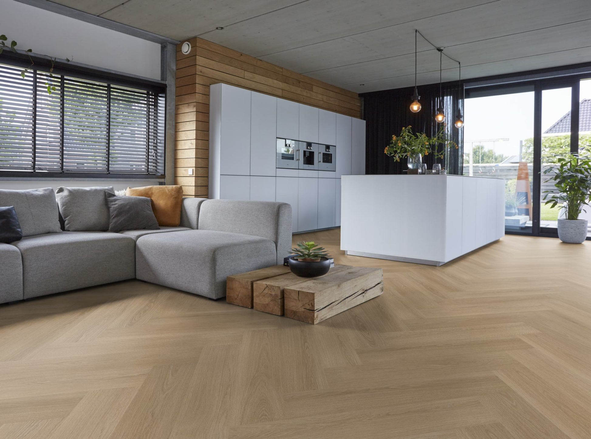 Floorlife YUP XL Brentford Warm Oak Walvisgraat EVC - Dryback PVC - 7050100319 - Solza.nl