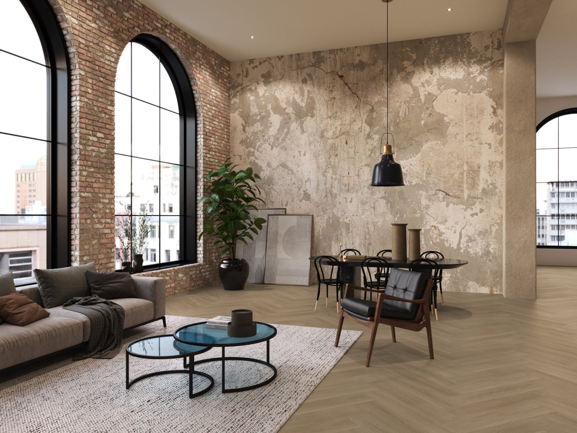 Floorlife YUP XL Brentford Warm Oak Walvisgraat EVC - Dryback PVC - 7050100319 - Solza.nl