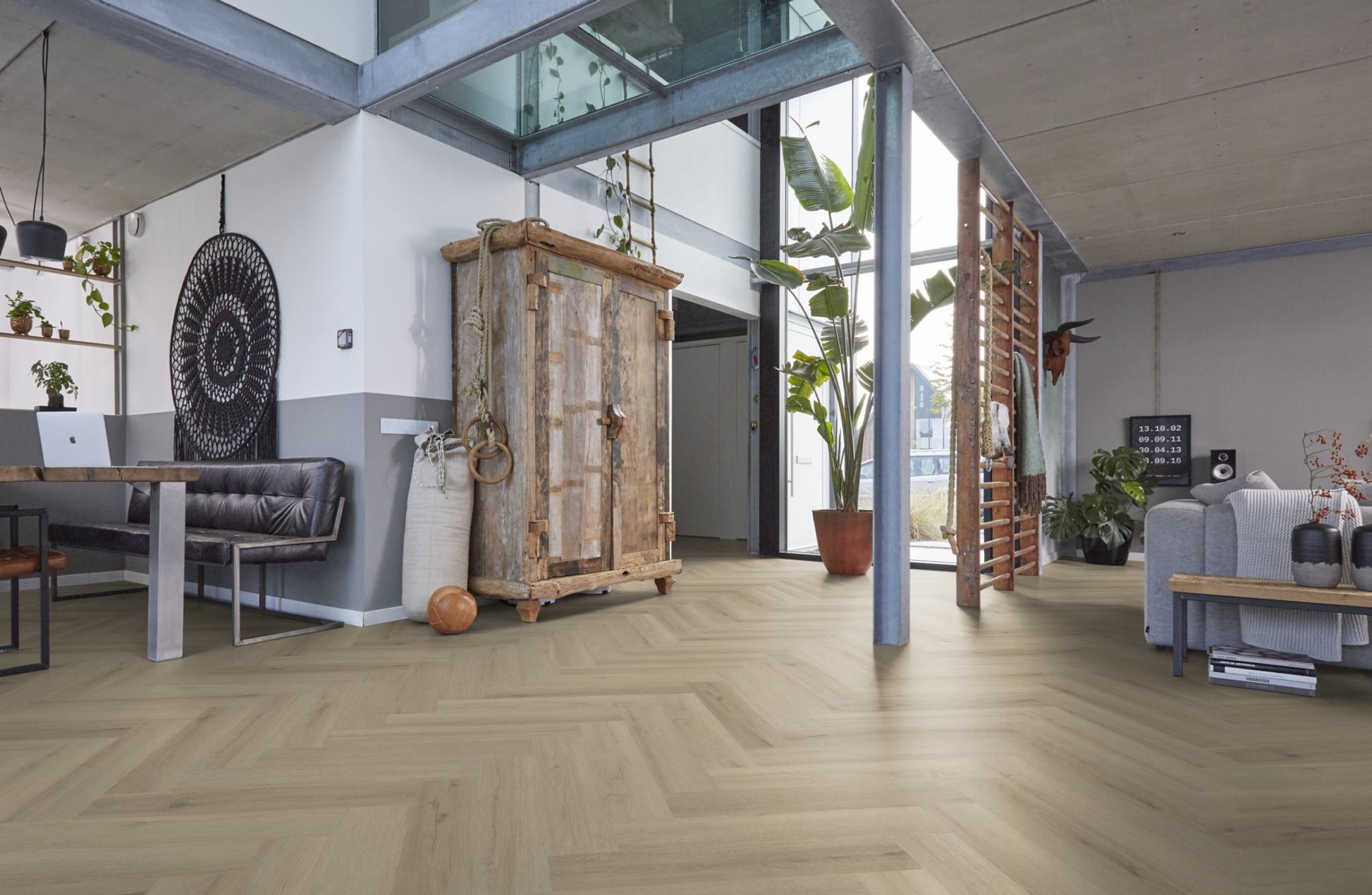Floorlife YUP XL Greenford Beige Walvisgraat Click PVC - SRC - 6081201219 - Solza.nl