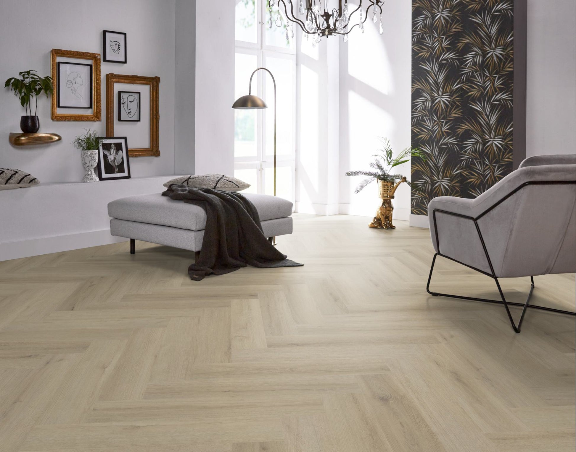 Floorlife YUP XL Greenford Beige Walvisgraat Click PVC - SRC - 6081201219 - Solza.nl