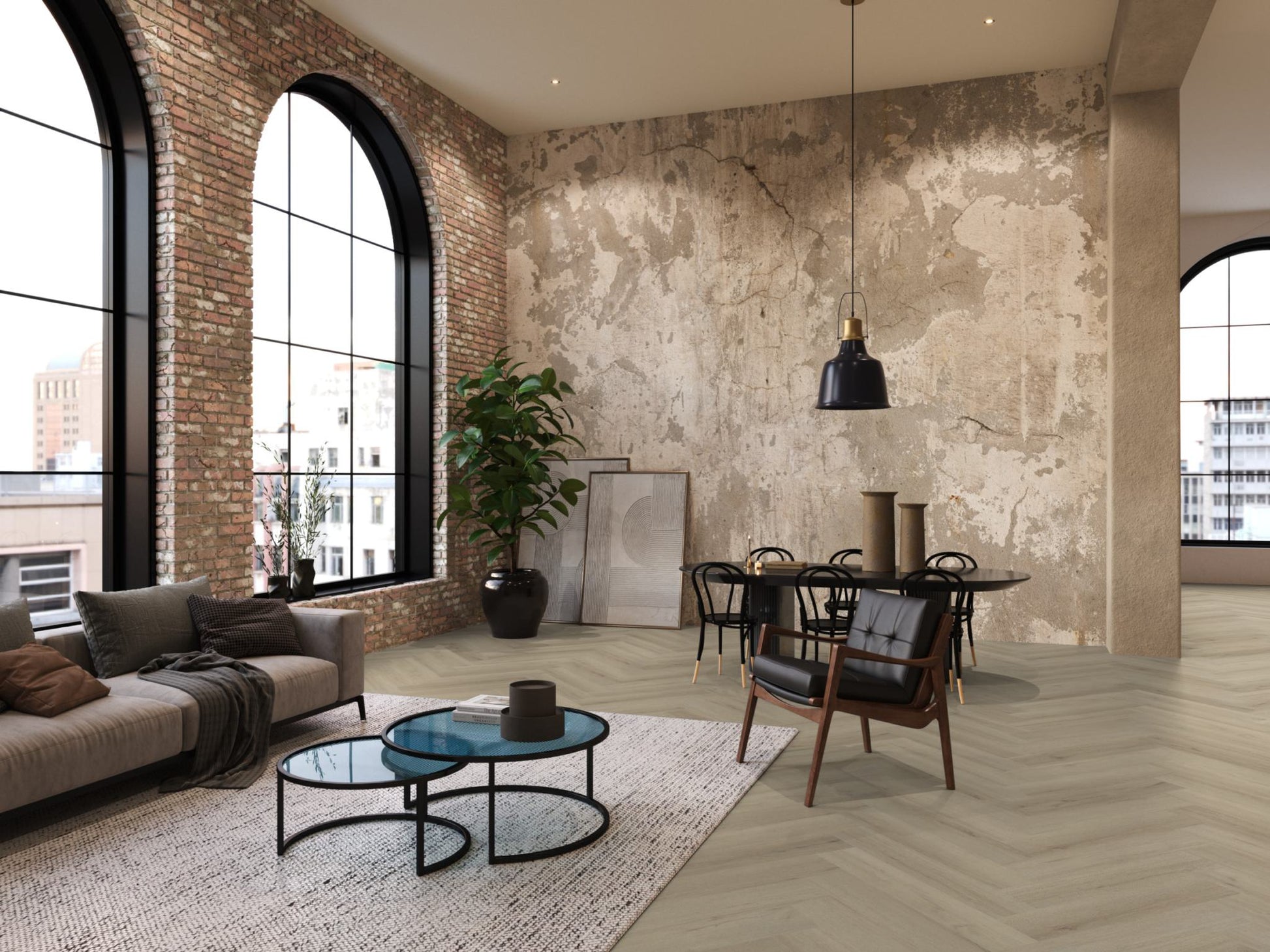 Floorlife YUP XL Greenford Beige Walvisgraat Click PVC - SRC - 6081201219 - Solza.nl