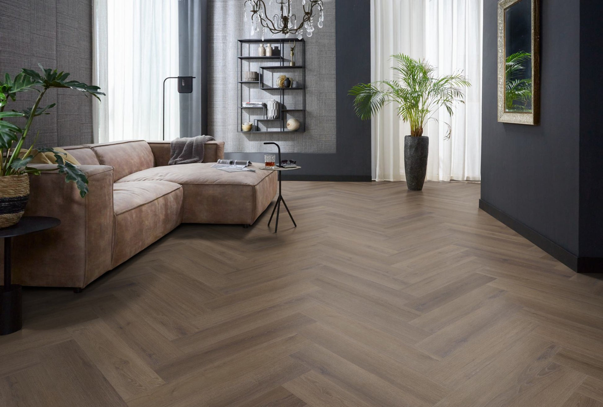 Floorlife YUP XL Greenford Brown Walvisgraat Click PVC - SRC - 6081201519 - Solza.nl