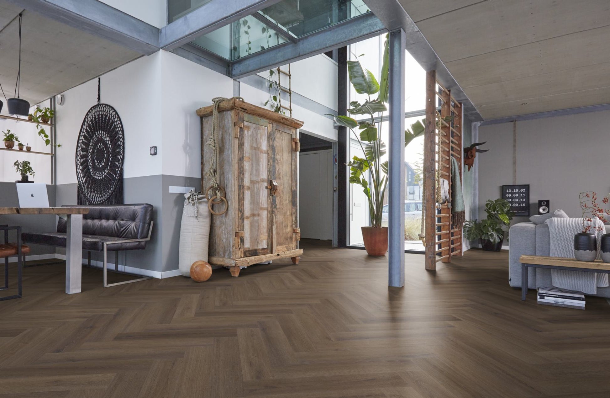 Floorlife YUP XL Greenford Brown Walvisgraat Click PVC - SRC - 6081201519 - Solza.nl