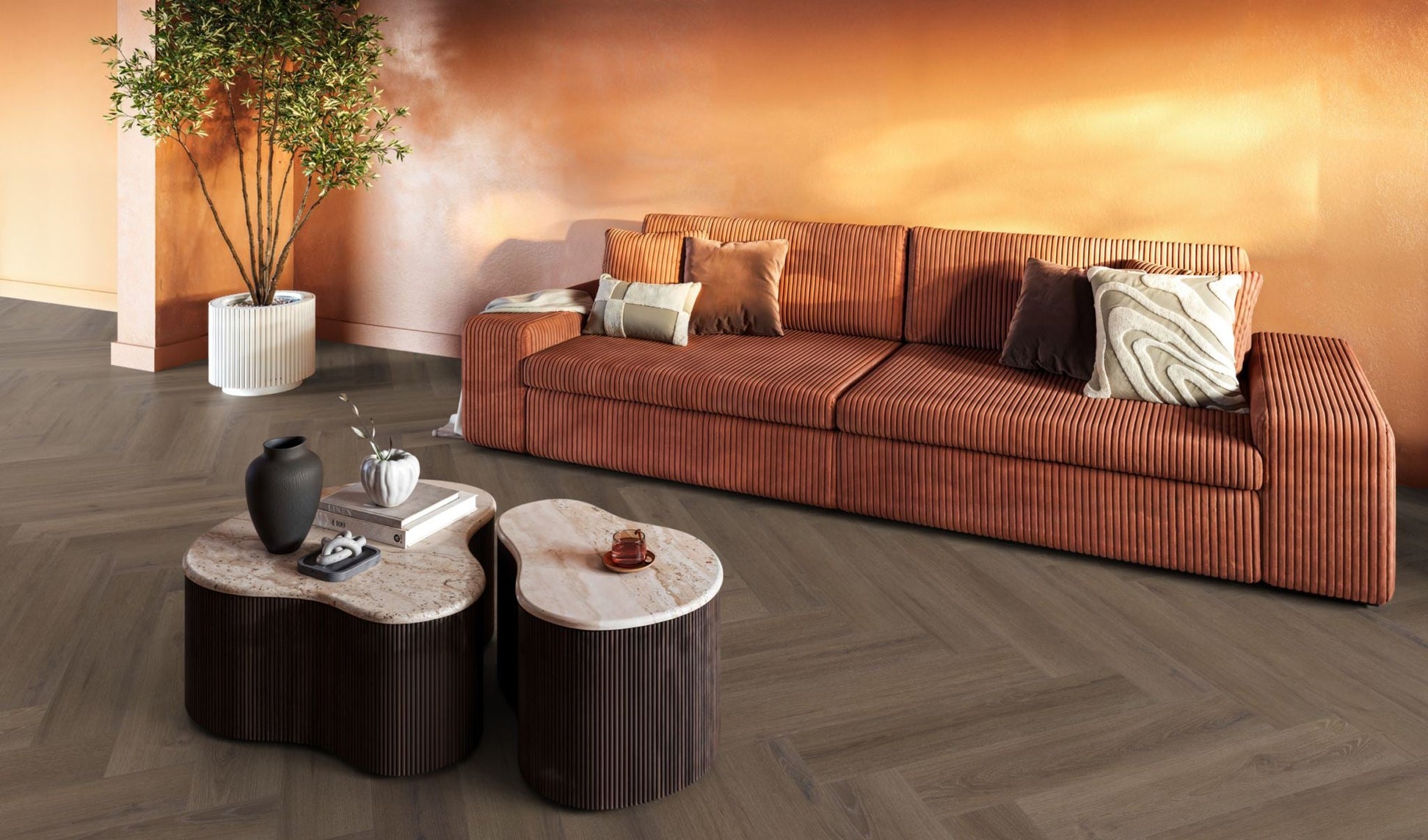 Floorlife YUP XL Greenford Brown Walvisgraat Click PVC - SRC - 6081201519 - Solza.nl