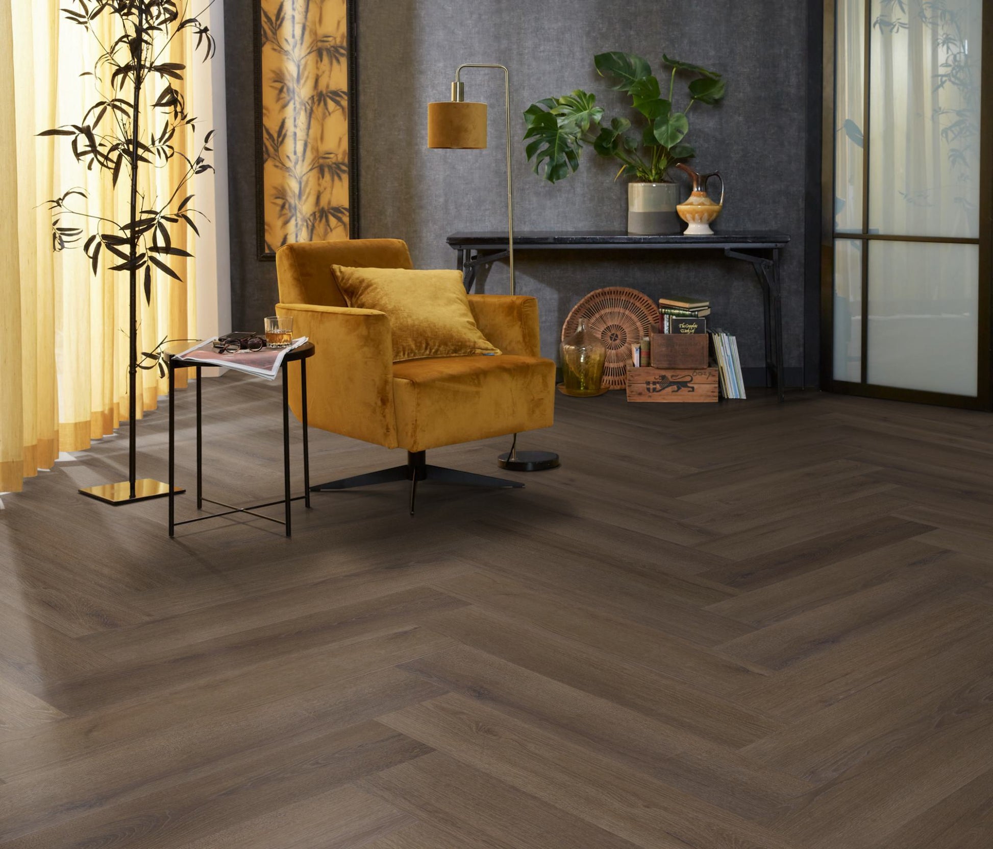 Floorlife YUP XL Greenford Brown Walvisgraat Click PVC - SRC - 6081201519 - Solza.nl