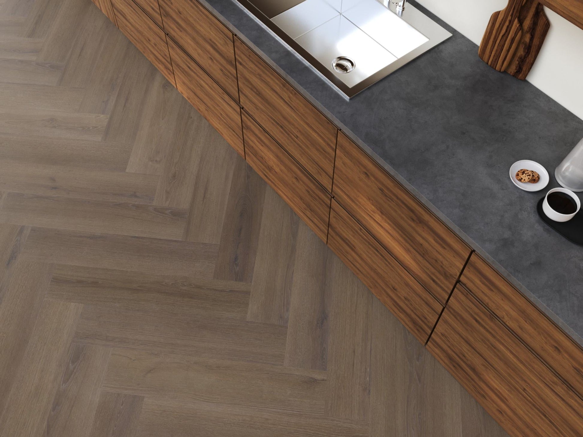Floorlife YUP XL Greenford Brown Walvisgraat Click PVC - SRC - 6081201519 - Solza.nl