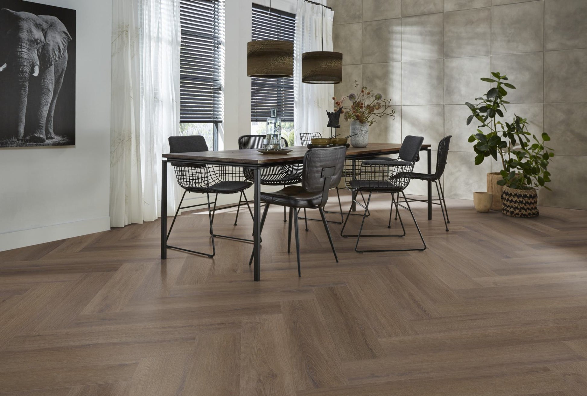 Floorlife YUP XL Greenford Brown Walvisgraat Click PVC - SRC - 6081201519 - Solza.nl