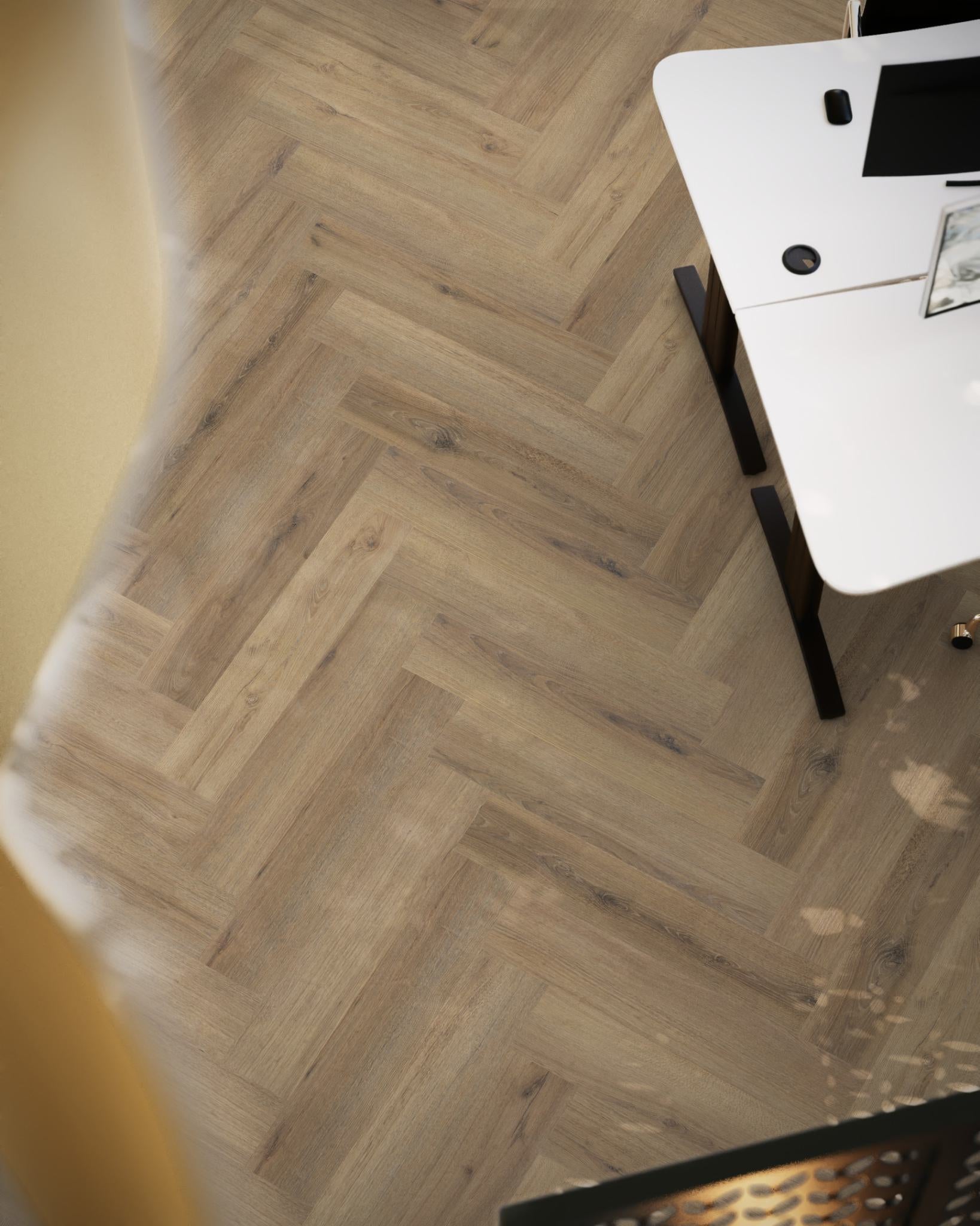 Floorlife YUP XL Greenford Light Brown Walvisgraat Dryback PVC - 6080101319 - Solza.nl