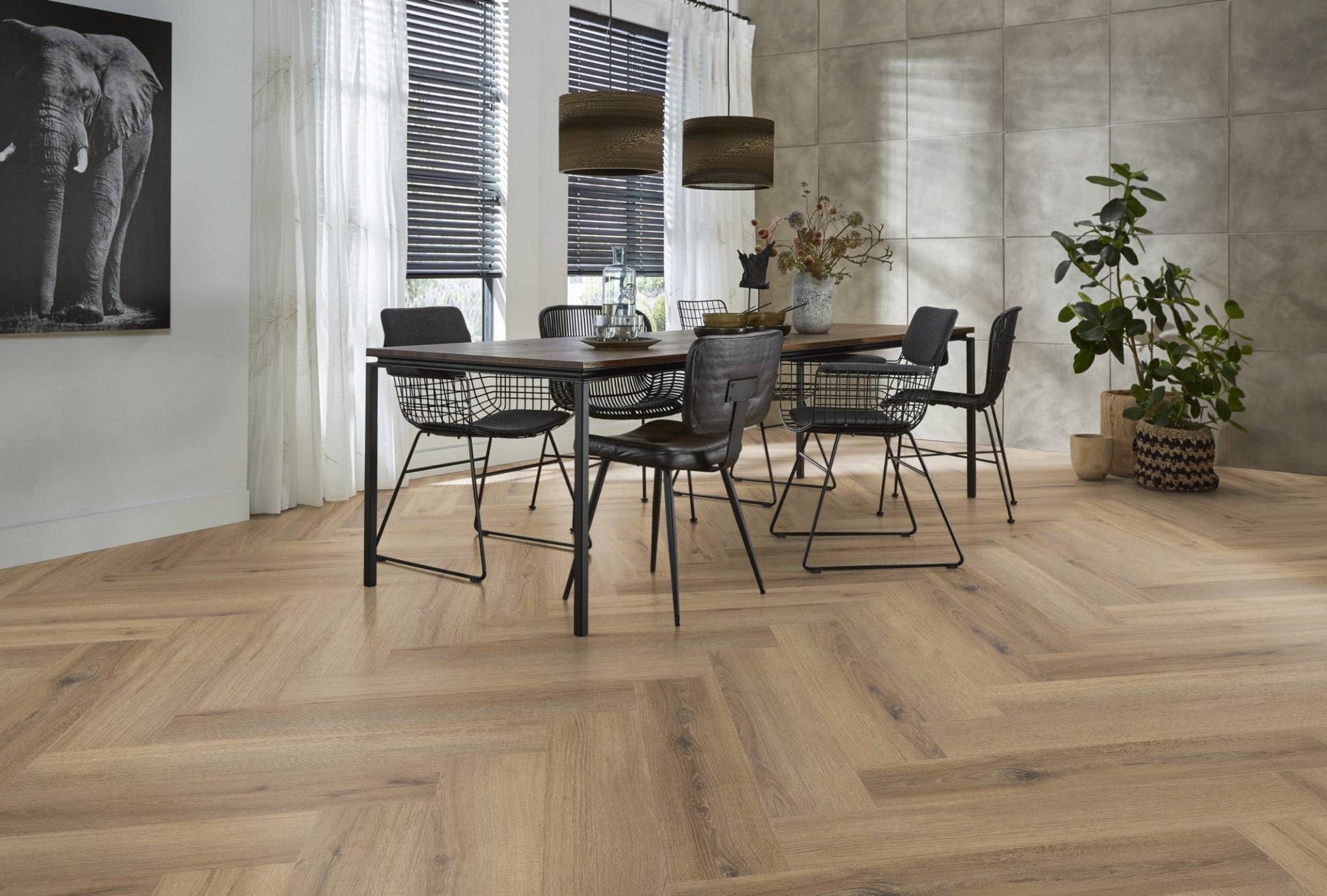 Floorlife YUP XL Greenford Light Brown Walvisgraat Dryback PVC - 6080101319 - Solza.nl