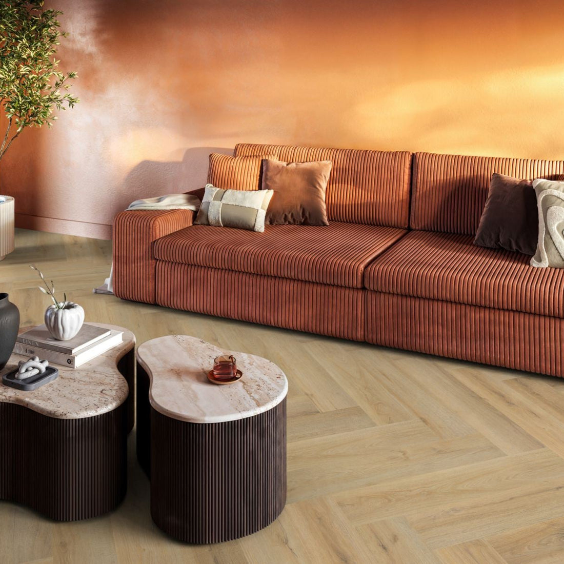 Floorlife YUP XL Greenford Natural Walvisgraat Dryback PVC - 6080101019 - Solza.nl