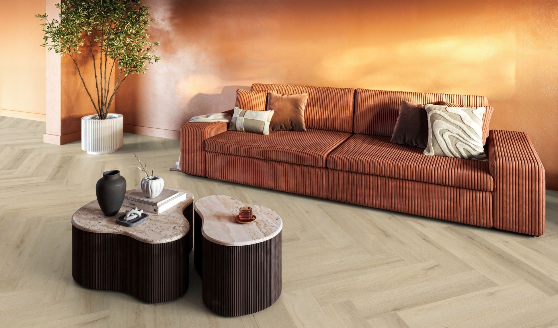 Floorlife YUP XL Greenford Warm Beige Walvisgraat Click PVC - SRC - 6081201119 - Solza.nl