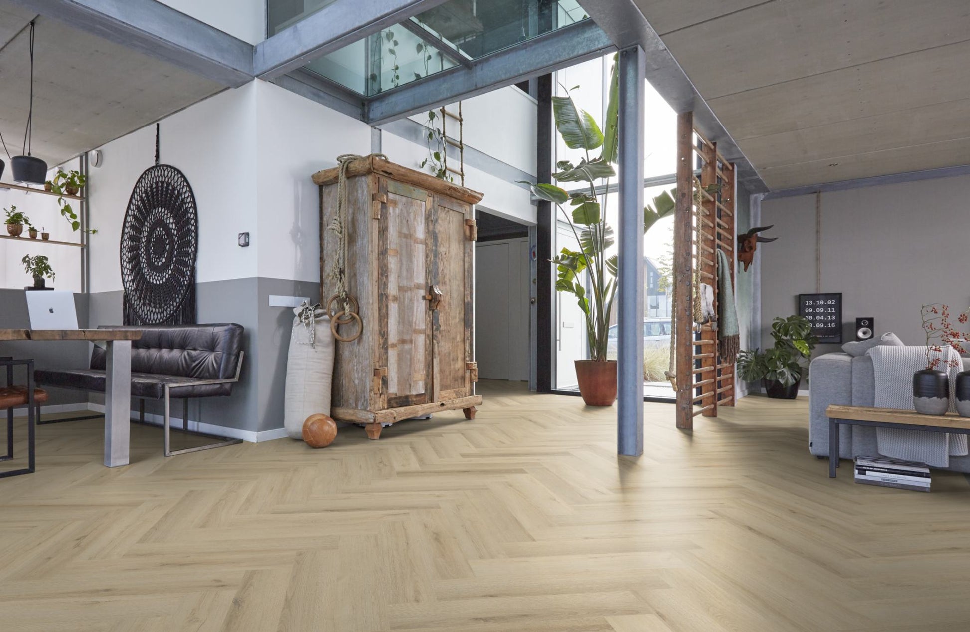 Floorlife YUP XL Greenford Warm Beige Walvisgraat Click PVC - SRC - 6081201119 - Solza.nl