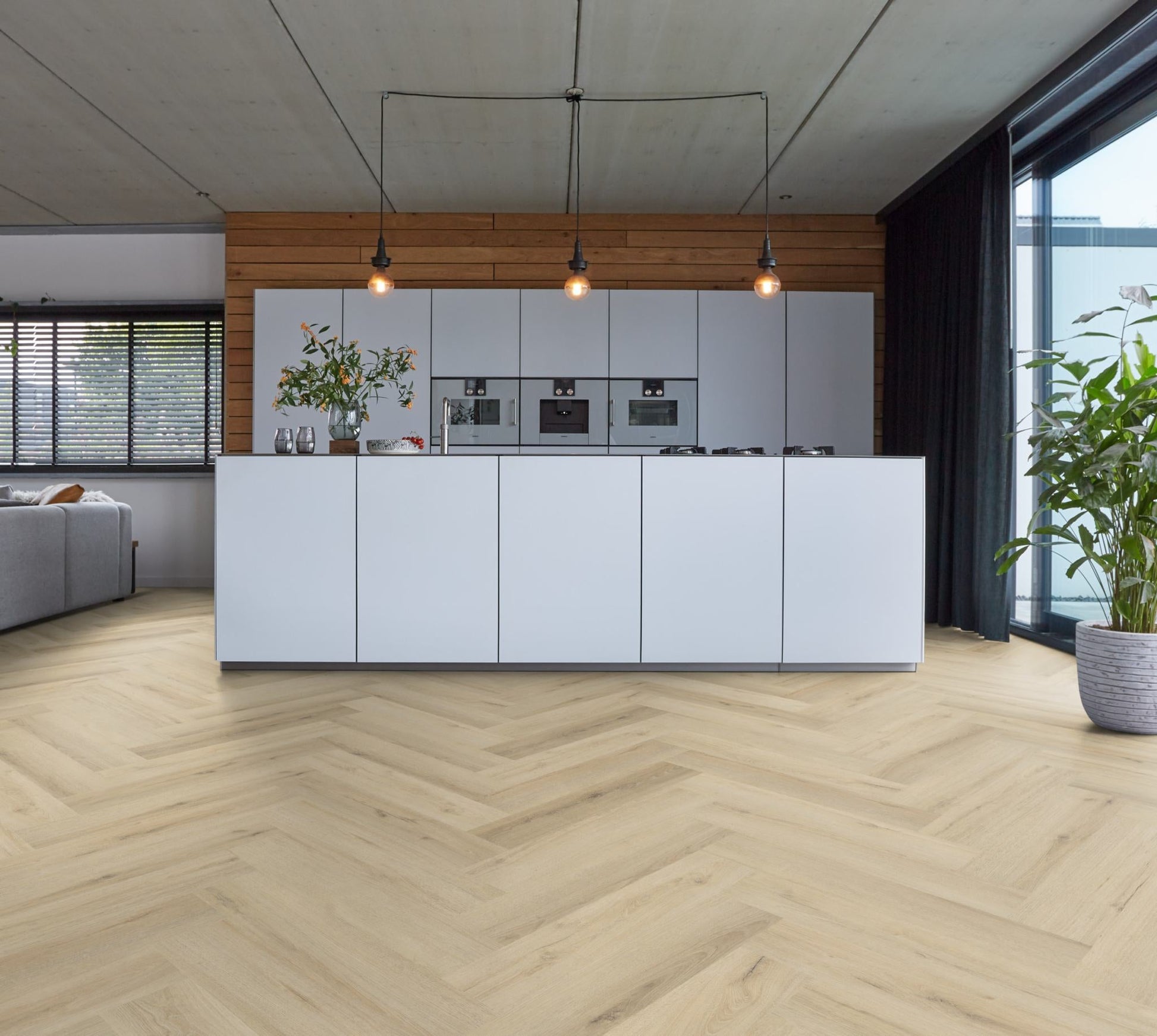 Floorlife YUP XL Greenford Warm Beige Walvisgraat Click PVC - SRC - 6081201119 - Solza.nl