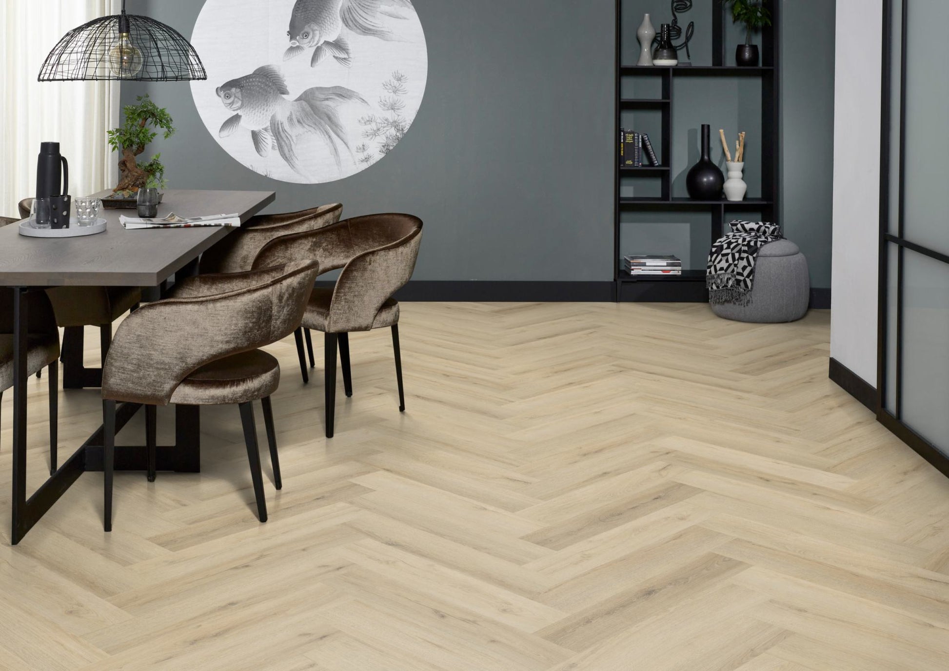 Floorlife YUP XL Greenford Warm Beige Walvisgraat Click PVC - SRC - 6081201119 - Solza.nl