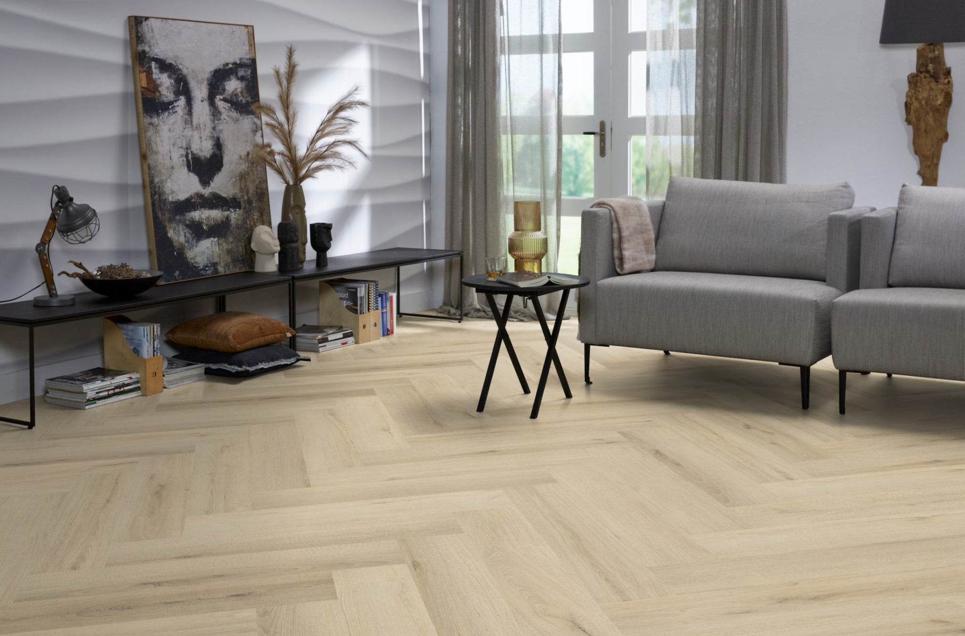 Floorlife YUP XL Greenford Warm Beige Walvisgraat Click PVC - SRC - 6081201119 - Solza.nl