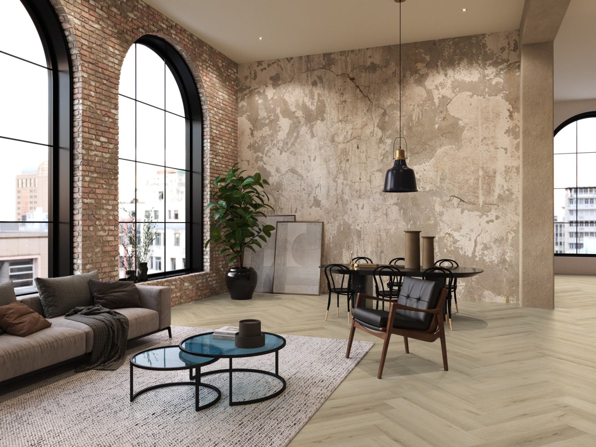 Floorlife YUP XL Greenford Warm Beige Walvisgraat Click PVC - SRC - 6081201119 - Solza.nl