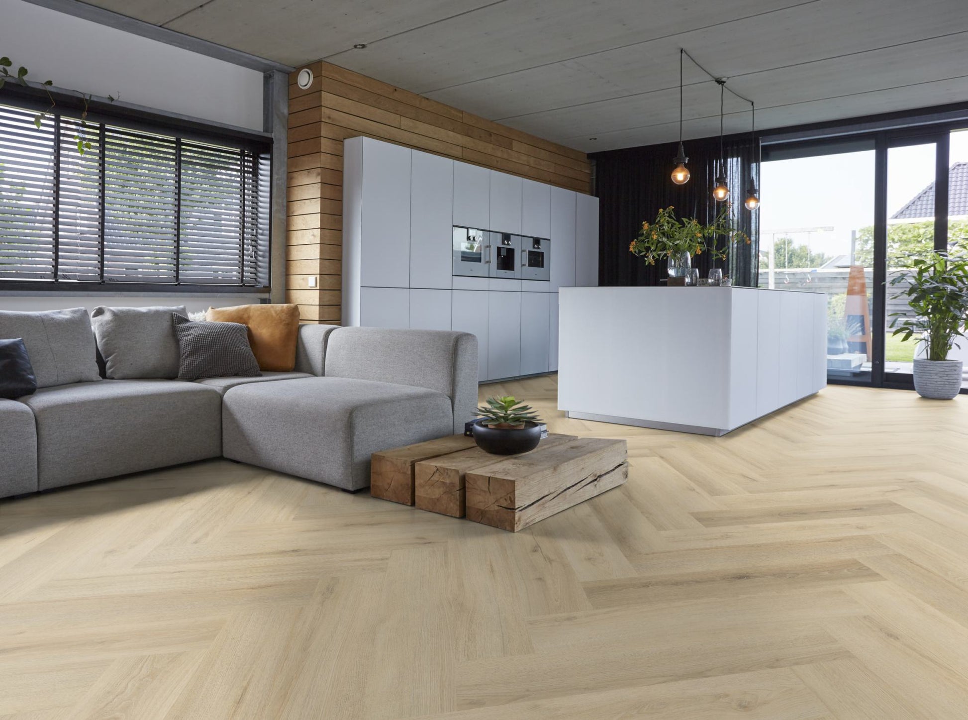 Floorlife YUP XL Greenford Warm Beige Walvisgraat Click PVC - SRC - 6081201119 - Solza.nl