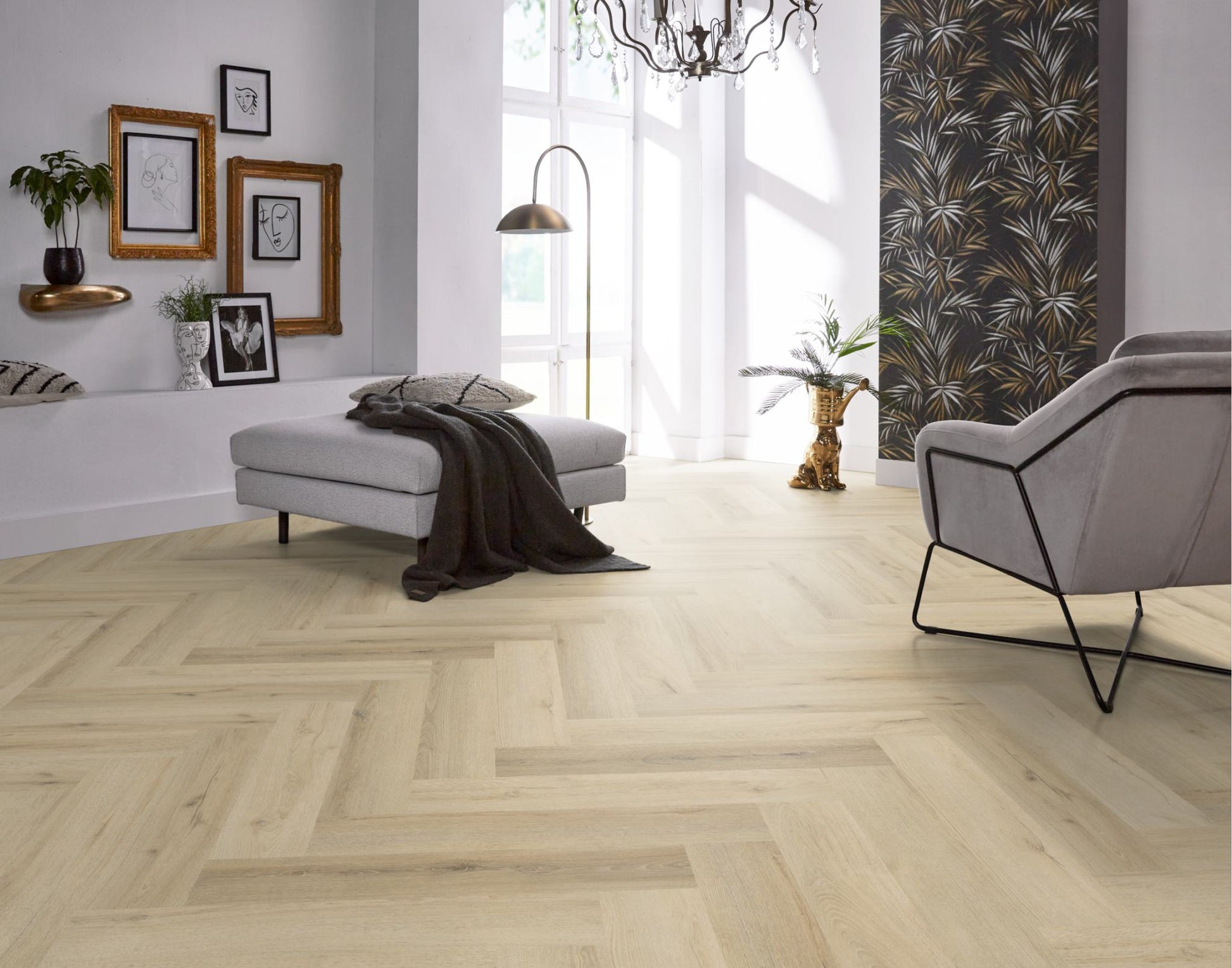 Floorlife YUP XL Greenford Warm Beige Walvisgraat Click PVC - SRC - 6081201119 - Solza.nl