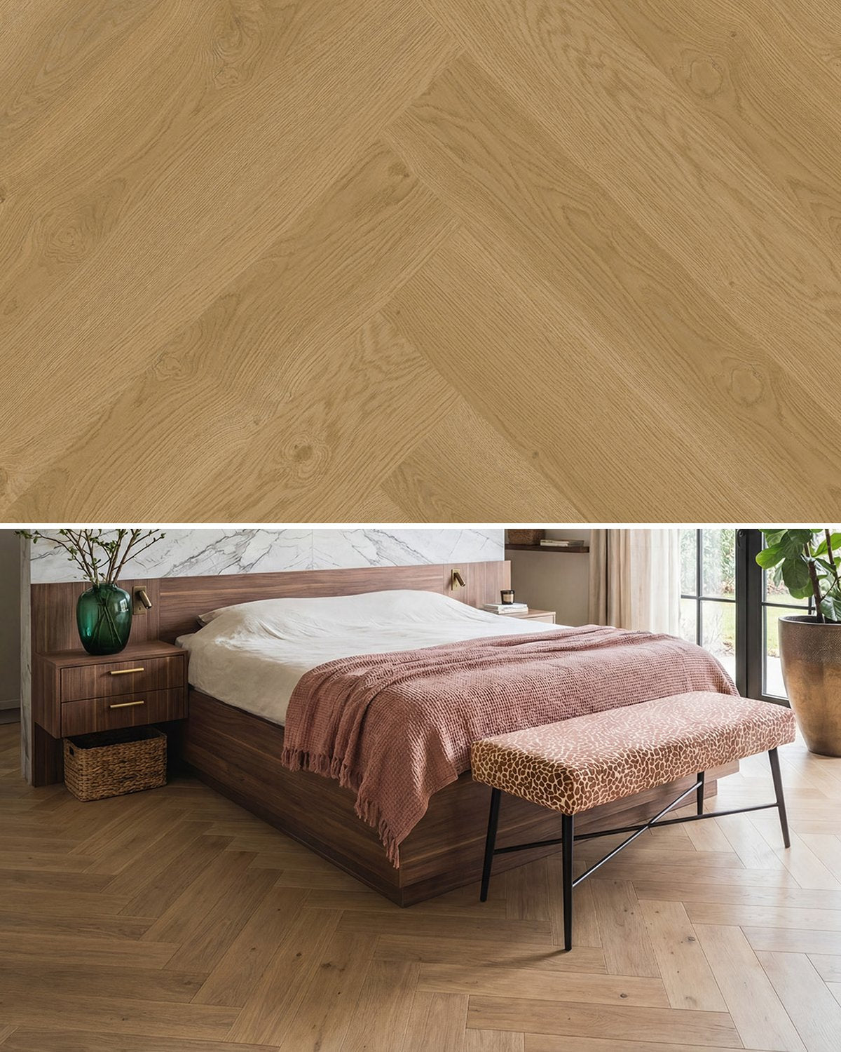 Hoomline Elegance 55 Visgraat Luipaard 51316 - Plak PVC - A10131 - Solza.nl