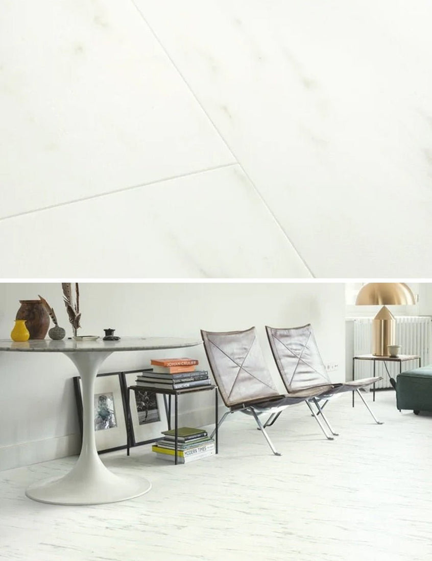 Quick-Step Wit Carrara Marmer - Oro Base Click PVC - AVSTT40136