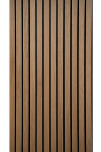 Solza Luxe Akupanel Eiken Gelakt Zwart Vilt 240x60x2cm - met brede latten - Solza.nl