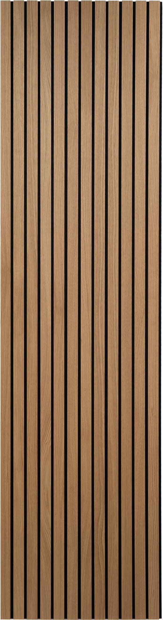 Solza Luxe Akupanel Eiken Gelakt Zwart Vilt 240x60x2cm - met brede latten - Solza.nl