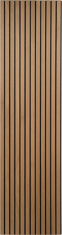 Solza Luxe Akupanel Eiken Gelakt Zwart Vilt 240x60x2cm - met brede latten - Solza.nl