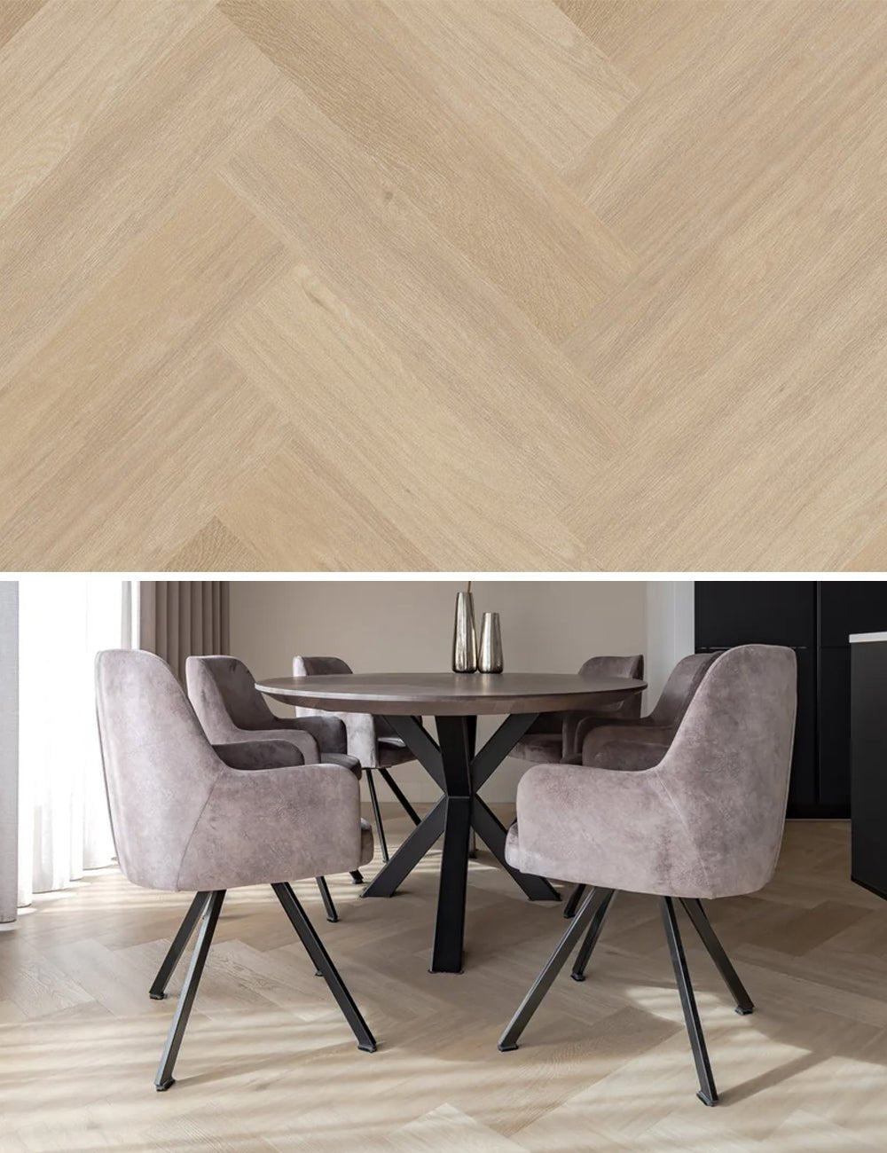 Therdex 6042 Chevron Dryback PVC - Visgraat - Solza.nl
