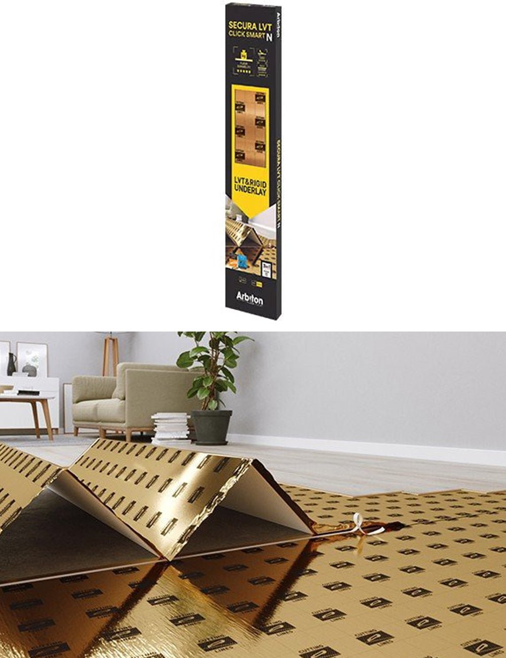 Vivafloors / Arbiton Secura LVT Click Smart Ondervloer t.b.v. Click PVC (6,25m2) - Solza.nl