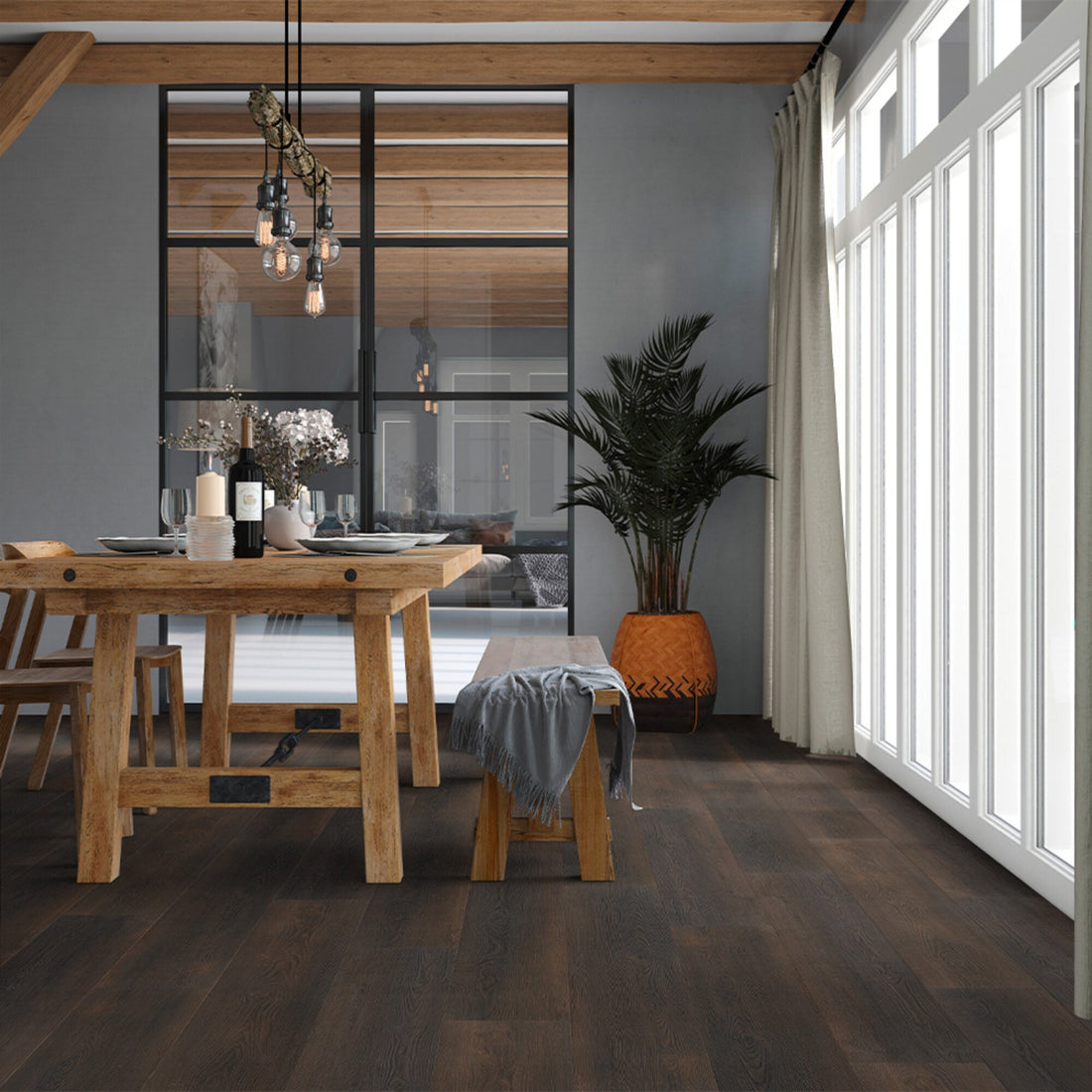 Vivafloors Black Forest - Naaldhout 4540 - Rechte Stroken Plak PVC - Solza.nl
