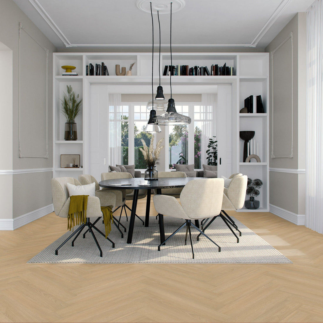 Vivafloors Bordeaux - Eiken 8520 - Walvisgraat Plak PVC - Solza.nl