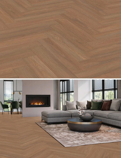 Vivafloors Bordeaux - Eiken 8550 - Visgraat Plak PVC - Solza.nl