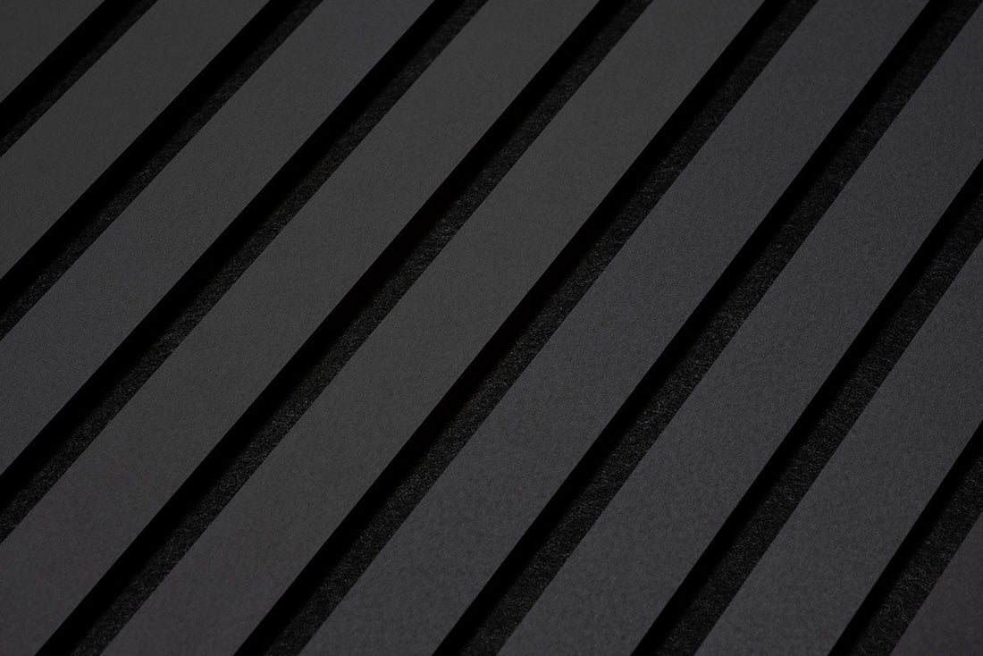 Panneaux muraux Floer Akupanel Lino Black - 240 x 60 cm - Panneaux acoustiques - Solza.nl