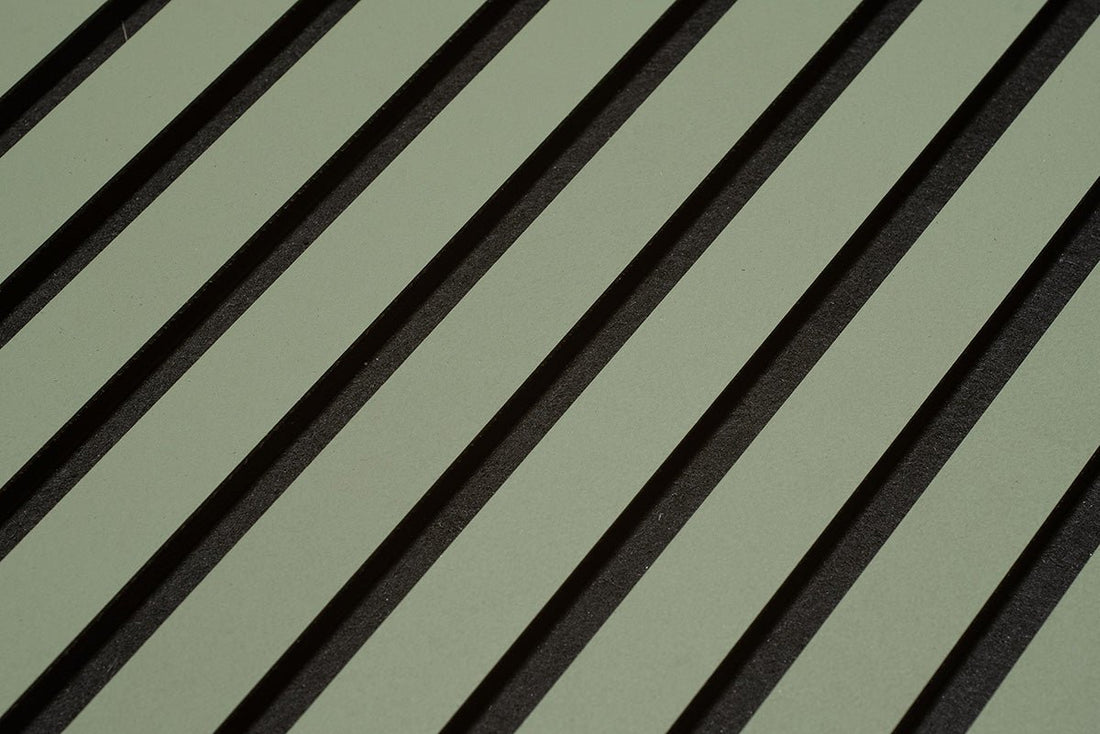 Floer Akupanel XL Panneaux muraux Lino Olive Green 60 x 300 cm - Solza