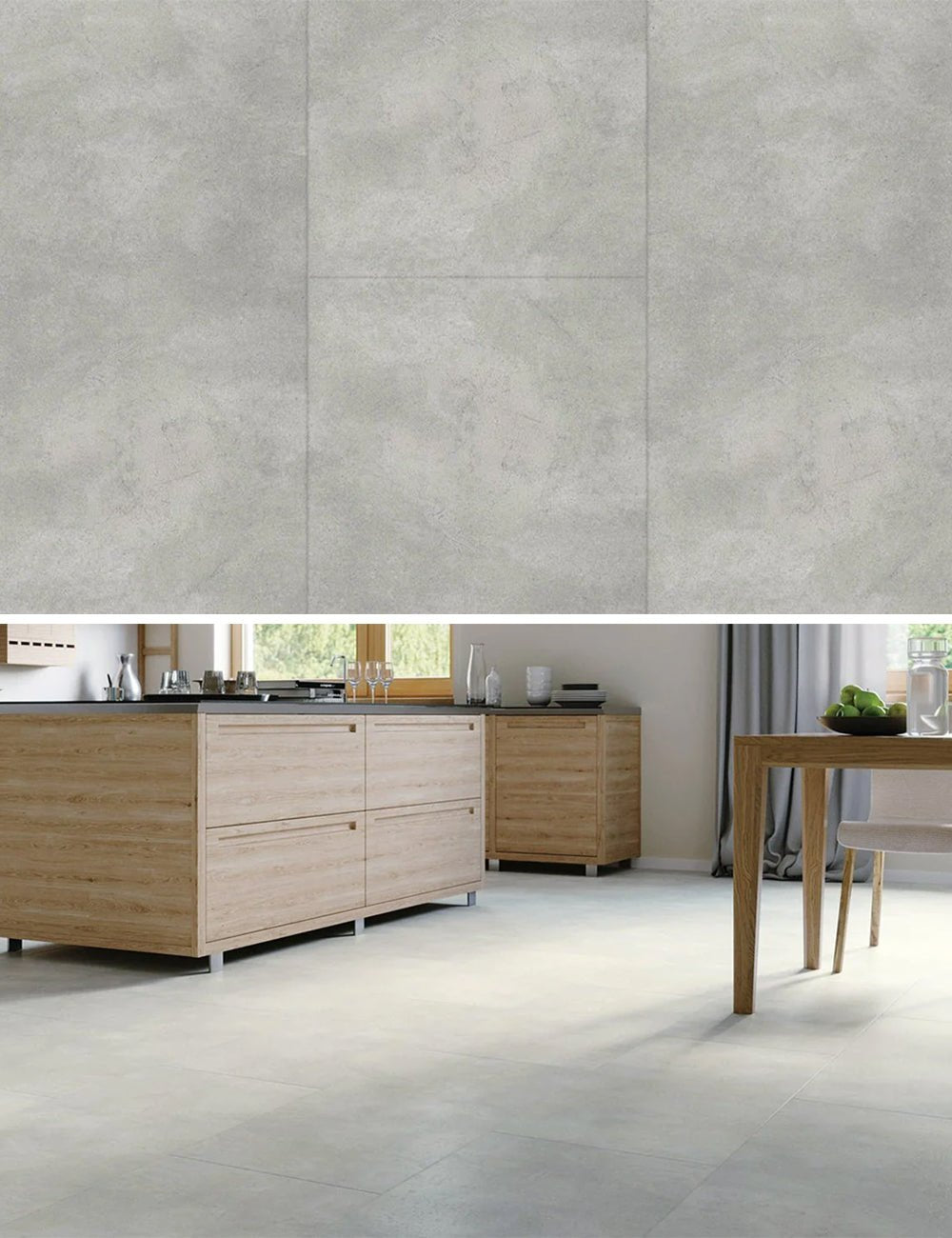 Floer Tile Click PVC Lemelerberg Light Grey 3721 - Carrelage de sol 91.4 x 45.7 cm - Solza.fr