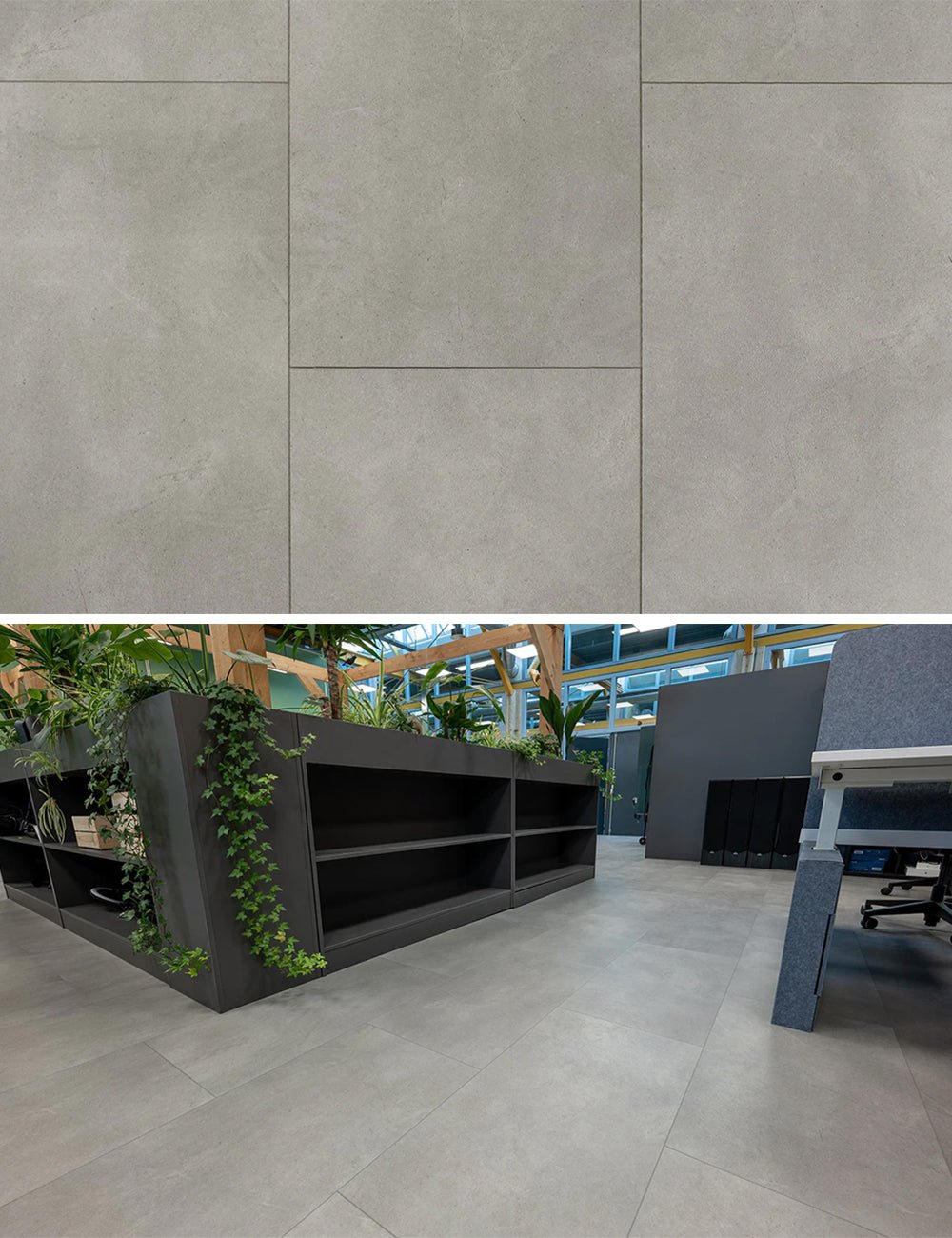 Floer Tile Click PVC Vaalserberg Dark Grey 3720 - Carrelage de sol 91,4 x 45,7 cm - Solza.nl