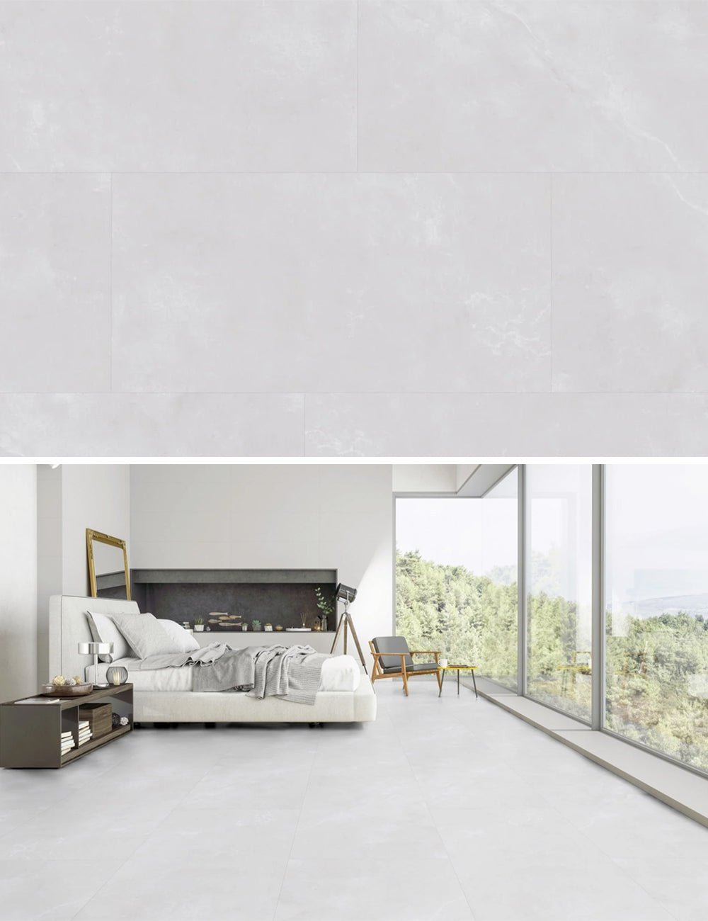 Floer Tile PVC Limestone White 3602 - Dalles de sol PVC XL 121.9 x 60.9 cm - Solza.fr