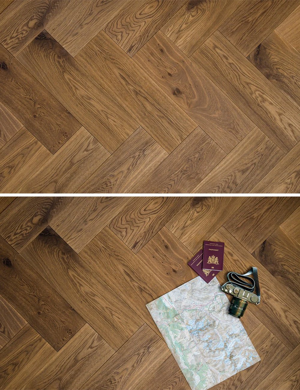 Parquet à chevrons Chêne Rustique Multiplank Double Fumée &amp; Huilée FLR-4002 - Solza.nl