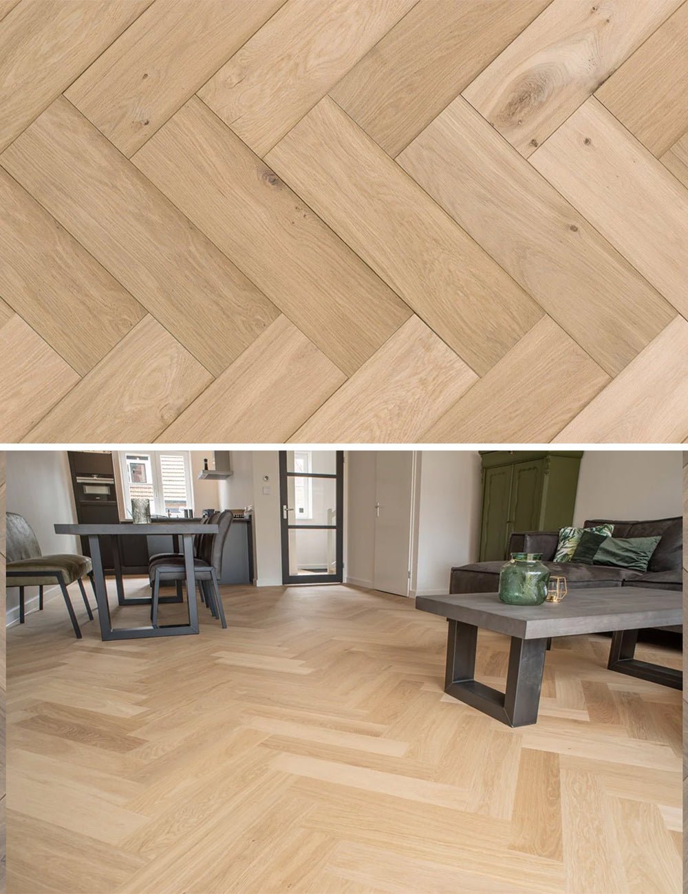 Parquet à chevrons Chêne Rustique Multiplank Non traité Huilé FLR-4008 - Solza.nl