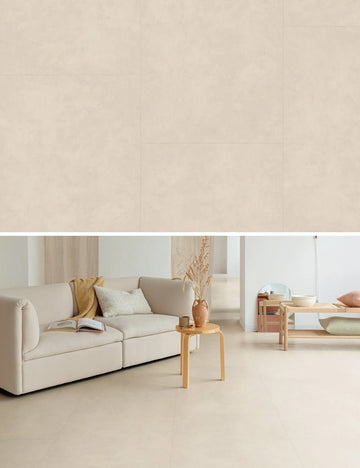Floorify Grote Tegel Click PVC Jellyfish F028 - PVC Vloertegel Beige 90x60 cm