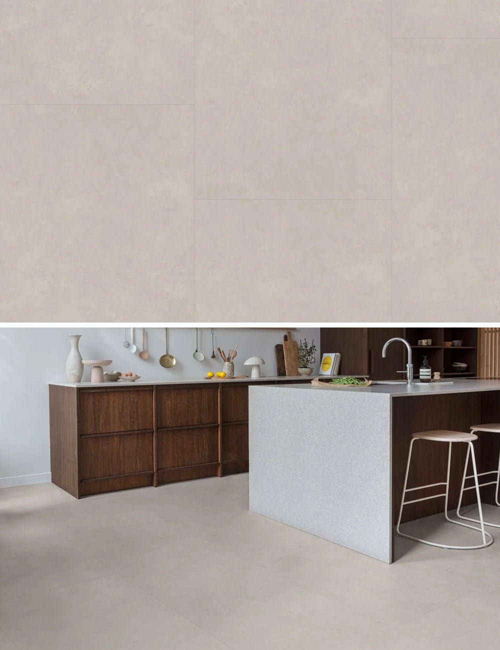 Floorify Large Tile Click PVC Pebble Beach F030 - Solza.fr