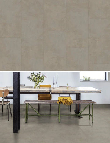 Floorify Kleine Tegel Click PVC Oyster F515 - Donkerbeige Vloertegel 61 x 30.50 cm